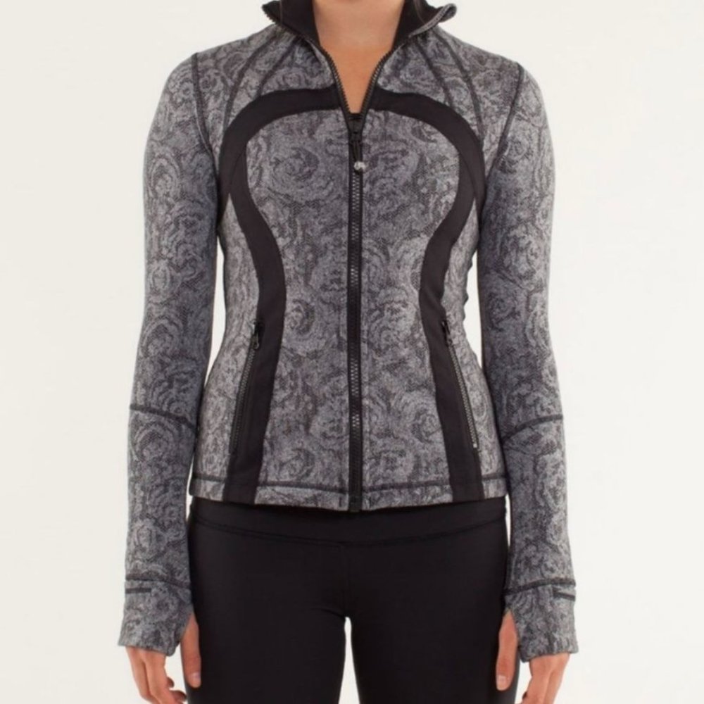 Lululemon Define Jacket Brushed Rose Herringbone Black